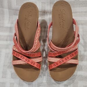Skechers Women's Coral and Tan Sandals